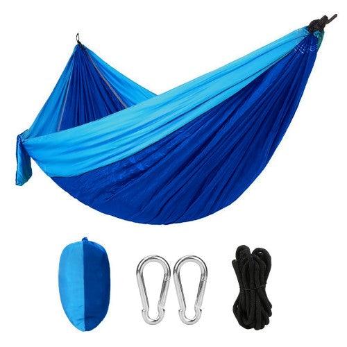 Portable Outdoor Nylon Hammock 440 LBS Max Capacity with Sewn-On Storage Bag Pouch (Blue) - Toytexx Portable Outdoor Nylon Hammock 440 LBS Max Capacity with Sewn-On Storage Bag Pouch (Blue) - Toytexx